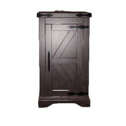 T4TREAM Farmhouse Nightstand with Charging Station, Rectangular End Table with Adjustable Storage Shelf, Brown