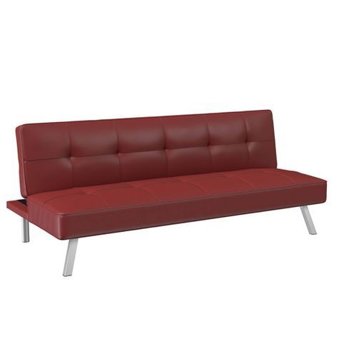 New Red leather futon