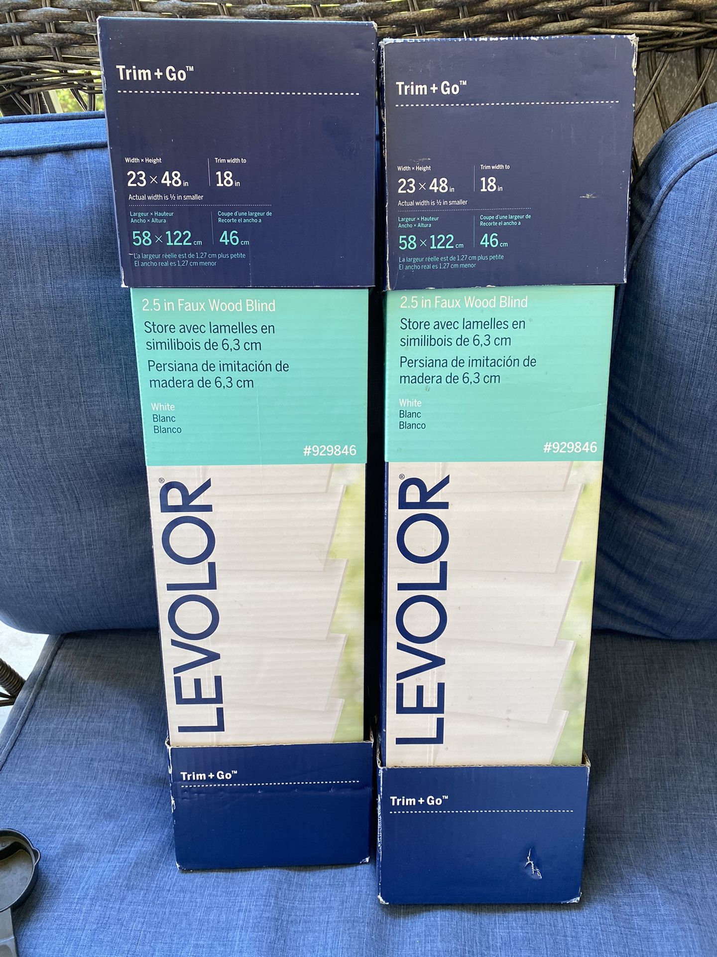 Levolor Trim N Go 2.5 Faux Wood Blinds- White(2)