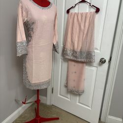 Silver Work In Pink Suite