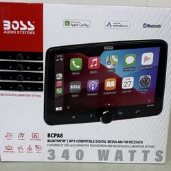 BOSS Audio Systems BCPA8 Car Stereo - Apple CarPlay, Android Auto, Single Din, 8 Inch Touchscreen