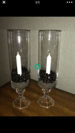 Set of glass candle holders