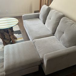 Light Grey Couch With Ottoman