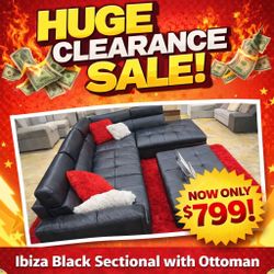 FAST SHIPPING 🚚 NO CREDIT CHECK FINACE 💰 IBIZA BLACK SECTIONAL SET FOR ONLY $799! 