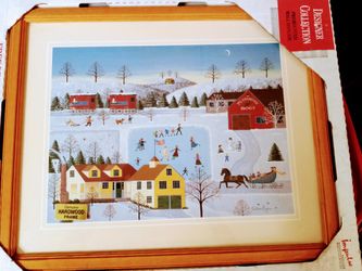 CHRISTMAS PICTURE IN GENUINE HARDWOOD FRAME