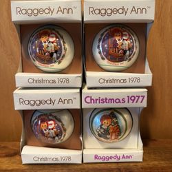 Lot (4) Vintage Schmid Christmas Ornament Raggedy Ann 1(contact info removed) 3rd in Series