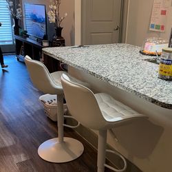2 White Bar Stools
