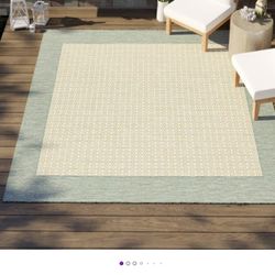 Sania Flatweave Natural Green Indoor Outdoor Area Rug