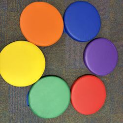 Teacher Classroom Set of 15 inch Round Classroom Floor Cushions with Handles for Reading 