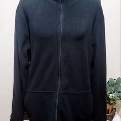 Woman's Cuddl Duds Black Fleecewear Lightweight Jacket