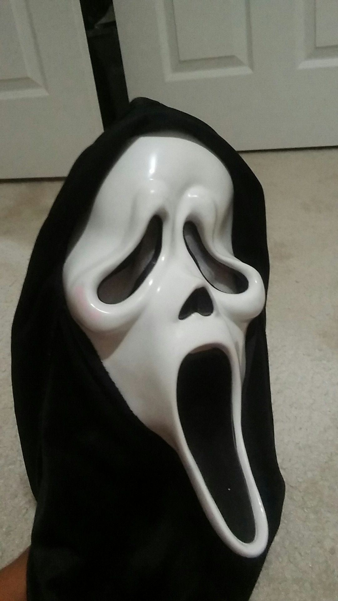 Scream Ghostface Halloween mask vintage fun world cloth hood rare