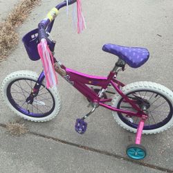 16in Barbie Bike With Training Wheels