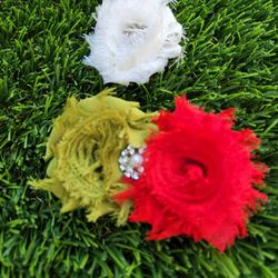 Little Girls Rosette Hair Clips 