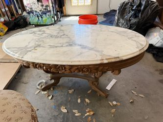 Marble Table Wood Base