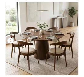 Round Walnut Dining Table top only leg missing