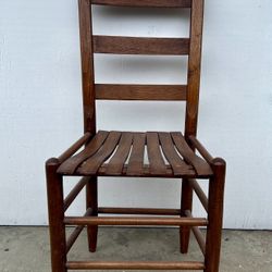 Vintage Oak Ladderback Chair Slat Seat Dining Desk Chair