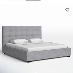 Stylish King Upholstered Storage Bed – Gray