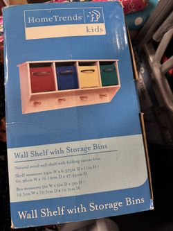 Wall Shelf With Colorful Storage Bins