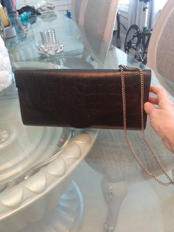 Faux Alligator Clutch With Chain Handle Very Elagent