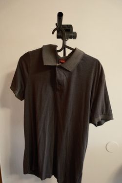 Men's Dark Grey Knit Polo Shirt - Size Medium