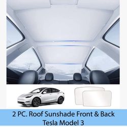Tesla Model 3 Glass Roof Sunshade 2PC Front Rear Heat UV Protection