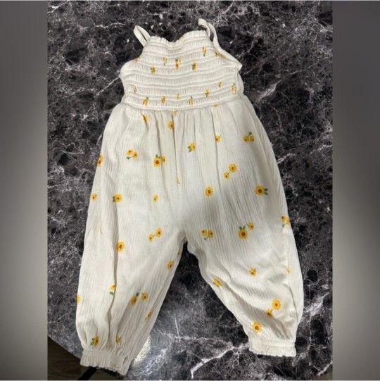 Sunflower Print Jumpsuit
