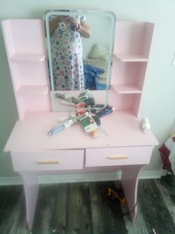 Pink vanity