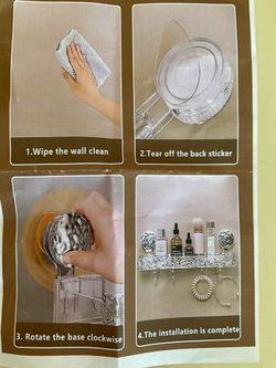 New Clear Suction Cup Bathroom Storage Shelf – No Drilling Required