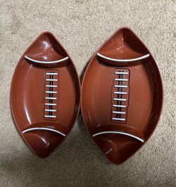 Football-Shaped Plastic Snack Trays – Set of 2