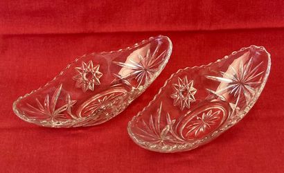 Vintage Anchor Hocking Early American Prescut banana split boats gondola EAPC