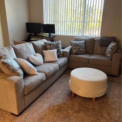 Grey Sofa and Loveseat Set