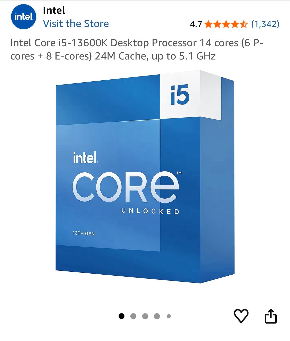 Intel Core i5-13600K Desktop Processor 