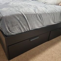 Black IKEA Bed Frame And Mattress