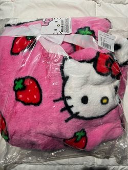 Pink Hello Kitty Strawberry Blanket