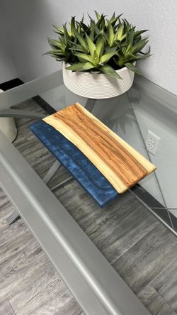 Handmade Charcuterie Cutting Board, Navy Blue Epoxy