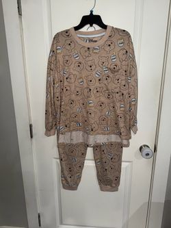Disney Winnie The Pooh Lightweight Pajama Set Women's XL Long Sleeve Pj's