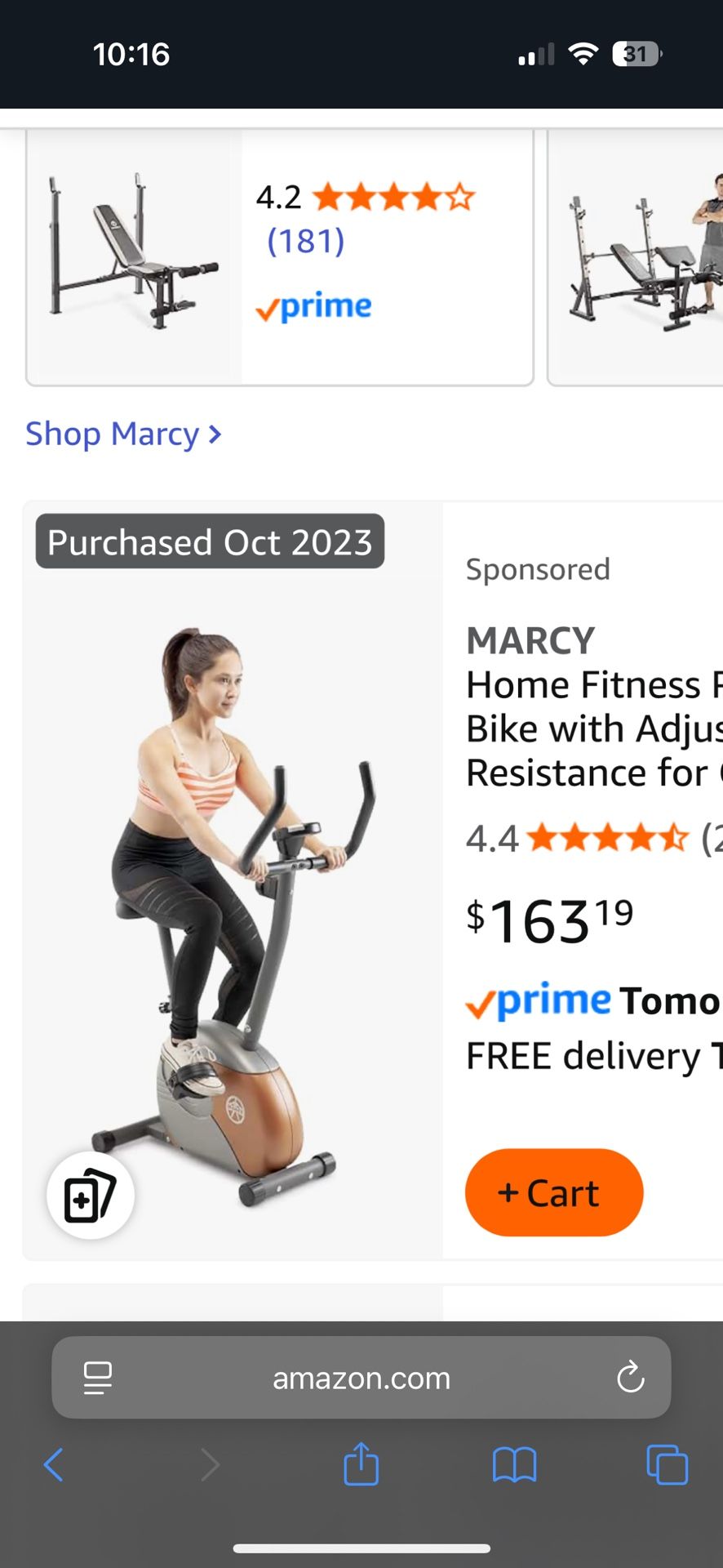 Exercise Bike (like New) $80 USED Twice