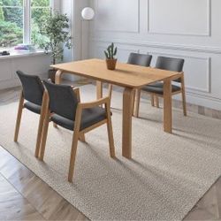 BRAND NEW Light Grey Solid Rubber Wood Dining Set Ideal Furniture Set For Indoor