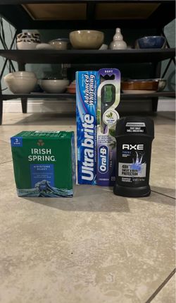 AXE, Irish Spring, OralB Toothbrush, Ultra Brite Toothbrush