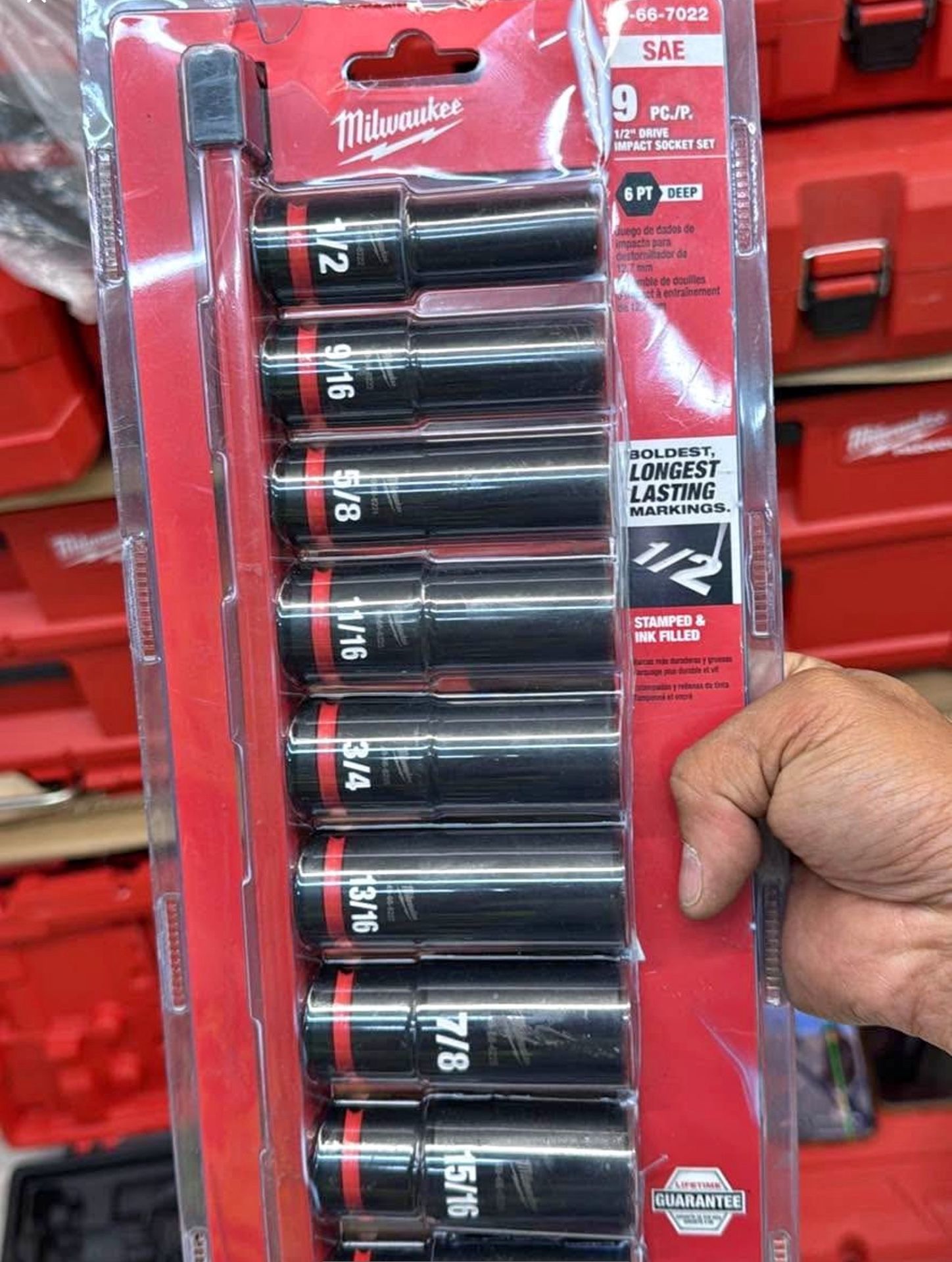 Milwaukee half inch deep socket set
