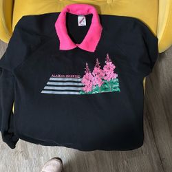 Vintage 90s Alaskan Fireweed Polo Sweater