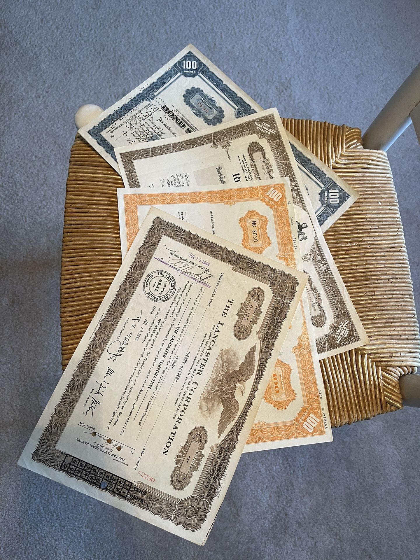 Stock Certificate.