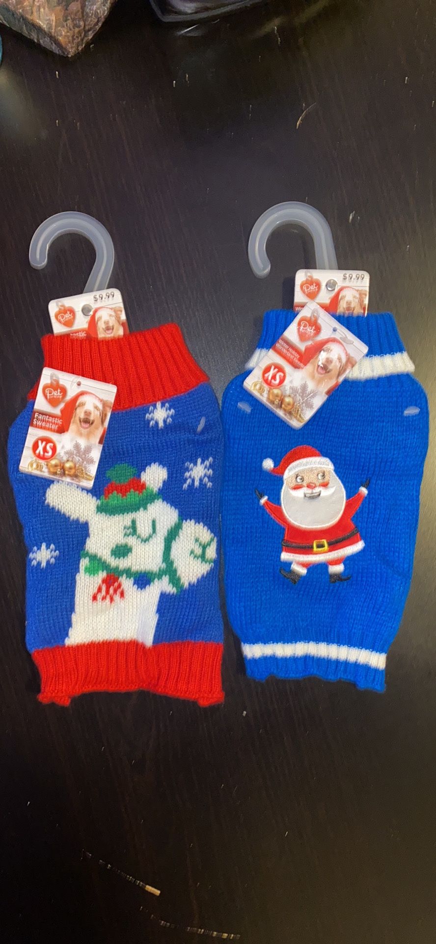 Dog sweater size XS $10 for both