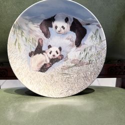 "A Frolic in the Snow" The Secret World of the Panda Collector Plate 8 1/2" Dia