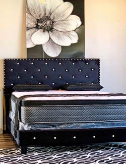 NEW QUEEN SIZE BED WITH PILLOWTOP MATTRESS AND FREE DELIVERY