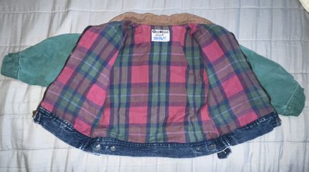 Vintage Oshkosh B Gosh Rare Primary Color Baby Jean Jacket Size 12- 18M