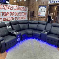 Power Sectional Reclining Leather $1329 New In Box 