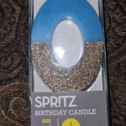 Number 0 Glitter Candle
Blue/gold  Birthday