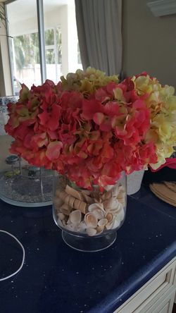 Flowers and vase (shells not included)!