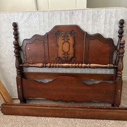 Real Hardwood Full Bed-frame Box And Mattress